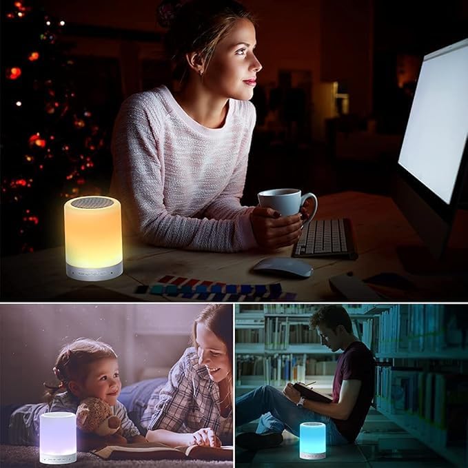 LED Touch Lamp Bluetooth Speaker - Wireless & Portable with Multiple Connectivity Options